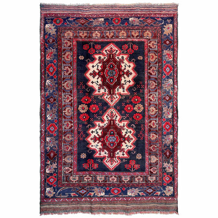 Multi Color Baluchi Rug 4' 2" x 6' 0" ft / 127 x 183 cm - No. G36708