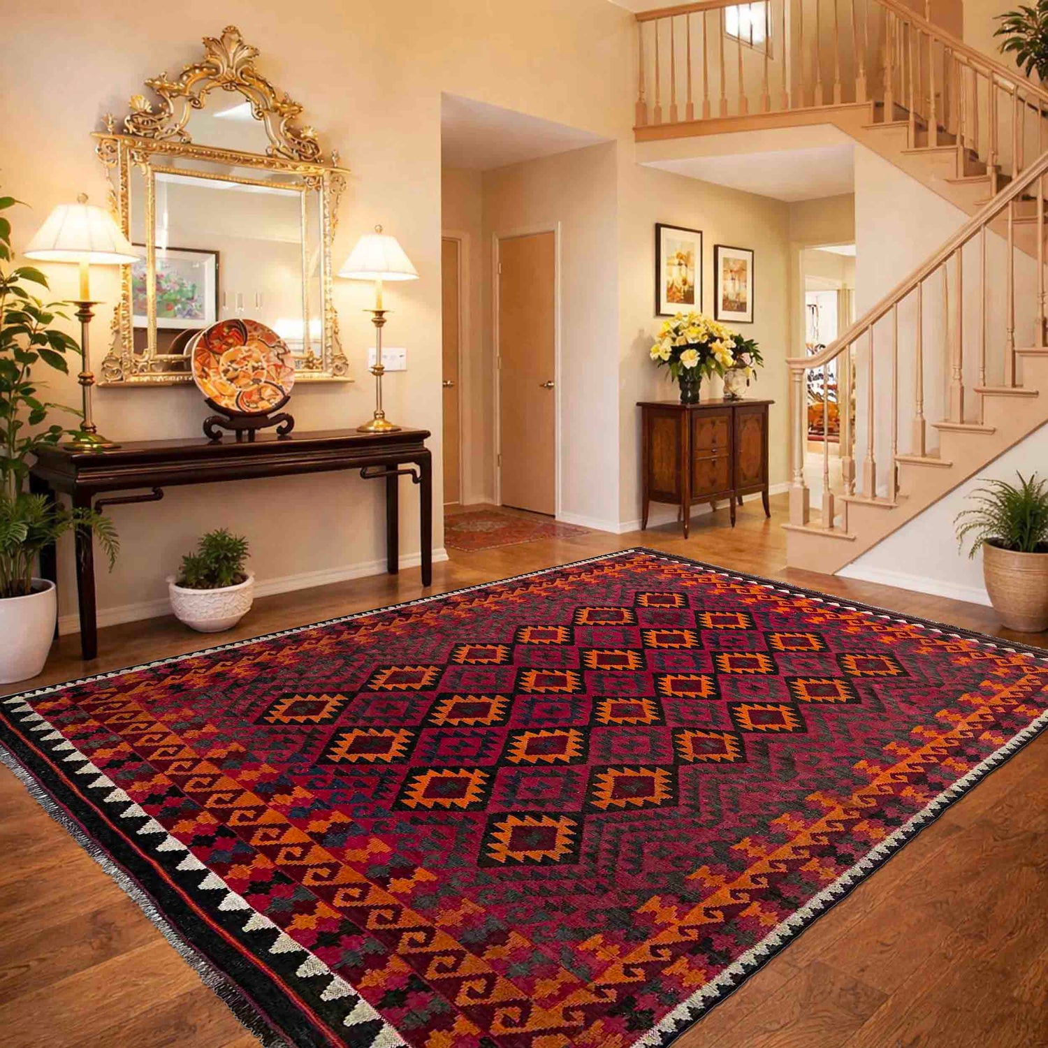 Afghan Vintage Kilim 6' 2" x 9' 5" ft / 187 x 287 cm - No. G36711