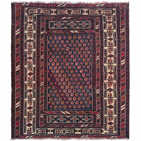 Handmade Maliki Kilim 3' 9" x 4' 1" ft / 114 x 124 cm - No. G36713