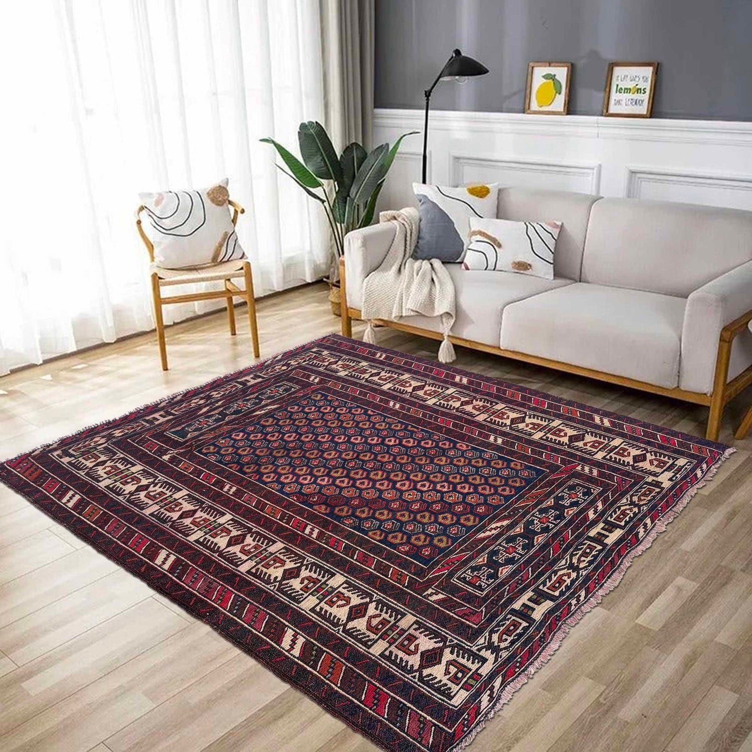 Handmade Maliki Kilim 3' 9" x 4' 1" ft / 114 x 124 cm - No. G36713