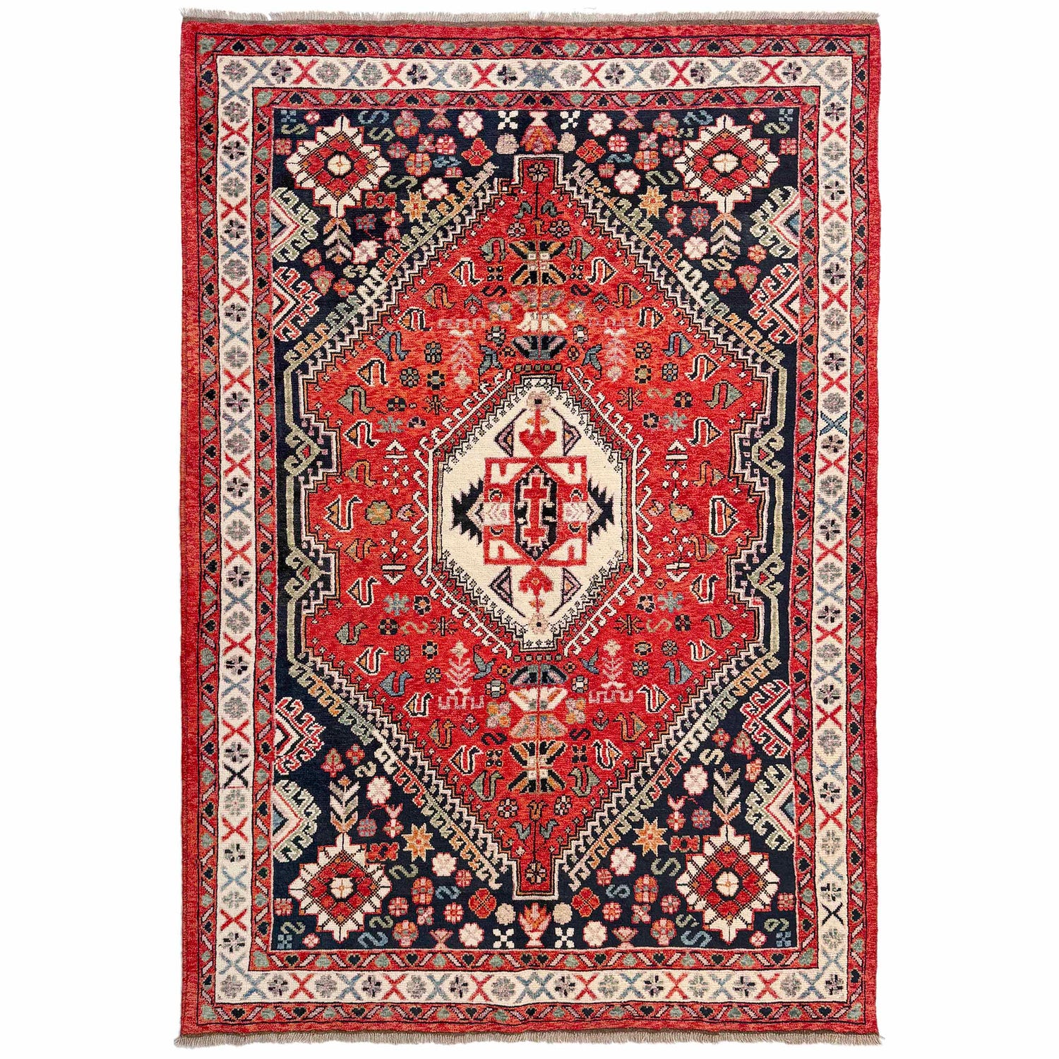 Shirazi Hand Knotted Carpet 6' 7" x 9' 7" ft / 201 x 292 cm - No. G37288