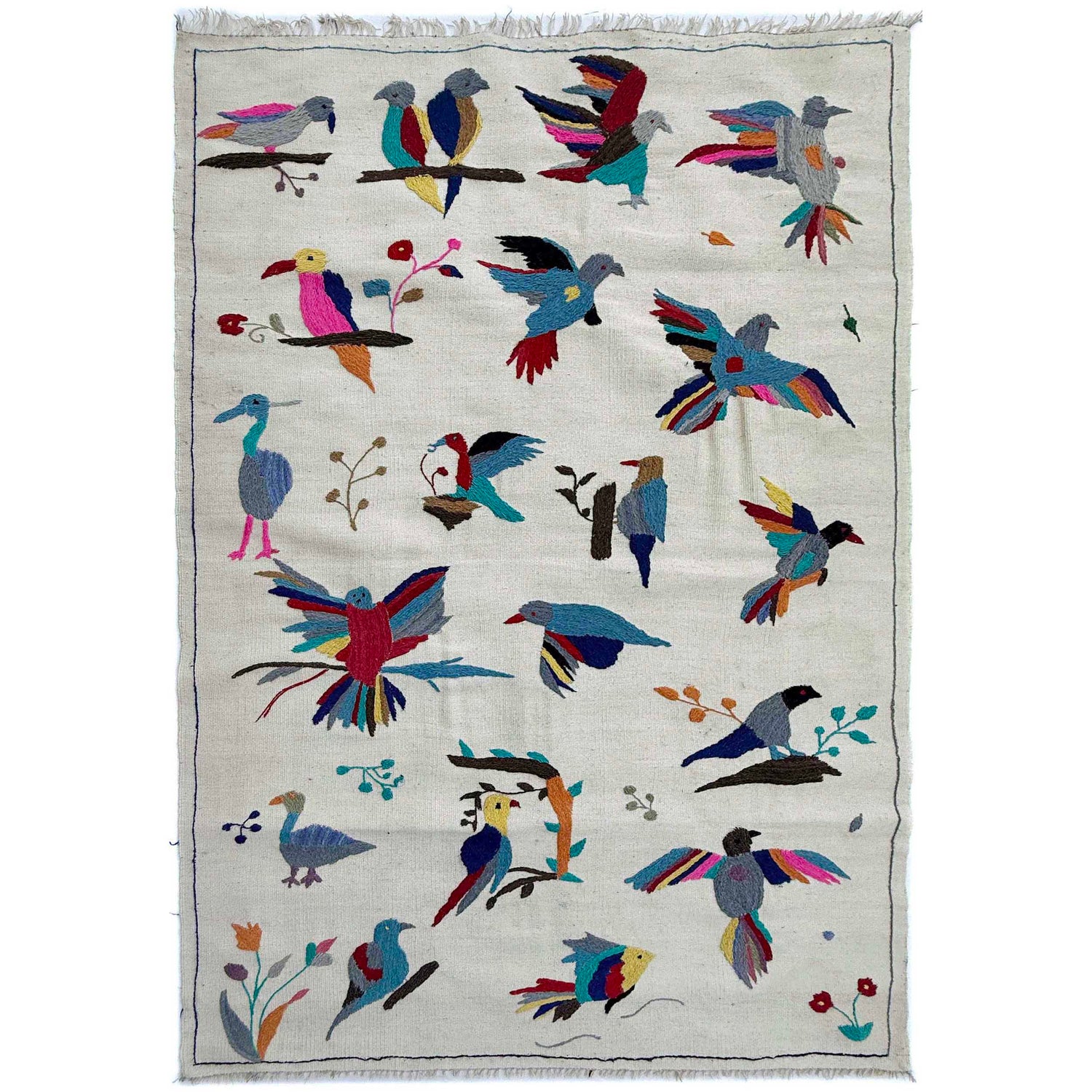 Pakistani Embroidery Kilim 3' 9" x 6' 4" ft / 115 x 192 cm - No. G37360