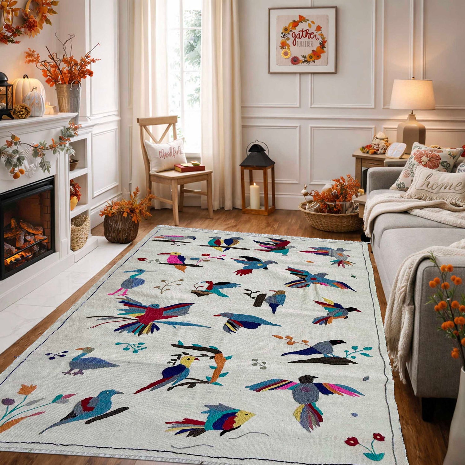 Pakistani Embroidery Kilim 3' 9" x 6' 4" ft / 115 x 192 cm - No. G37360