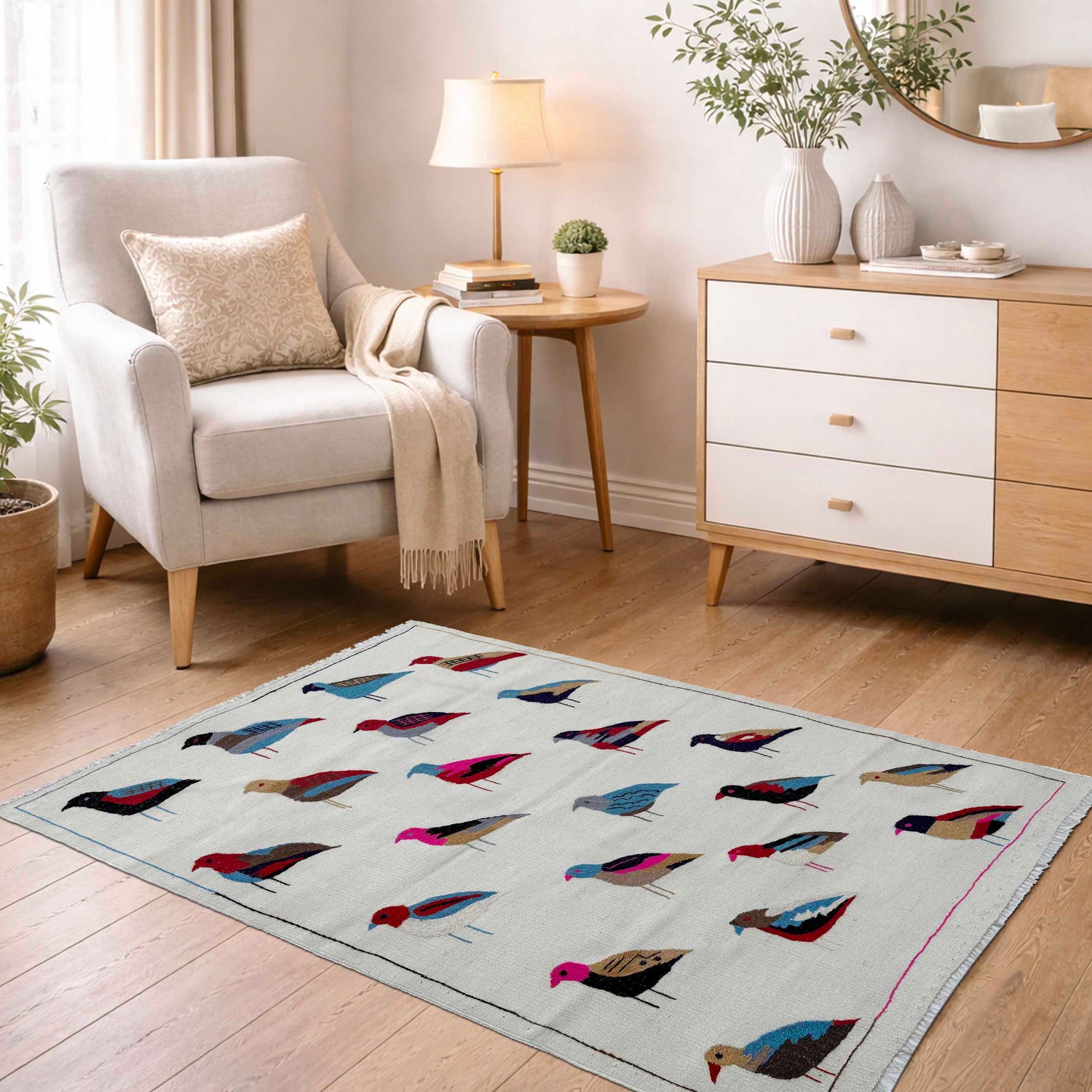 Hand Knotted Embroidery Kelim 3' 2" x 5' 0" ft / 97 x 153 cm - No. G37361