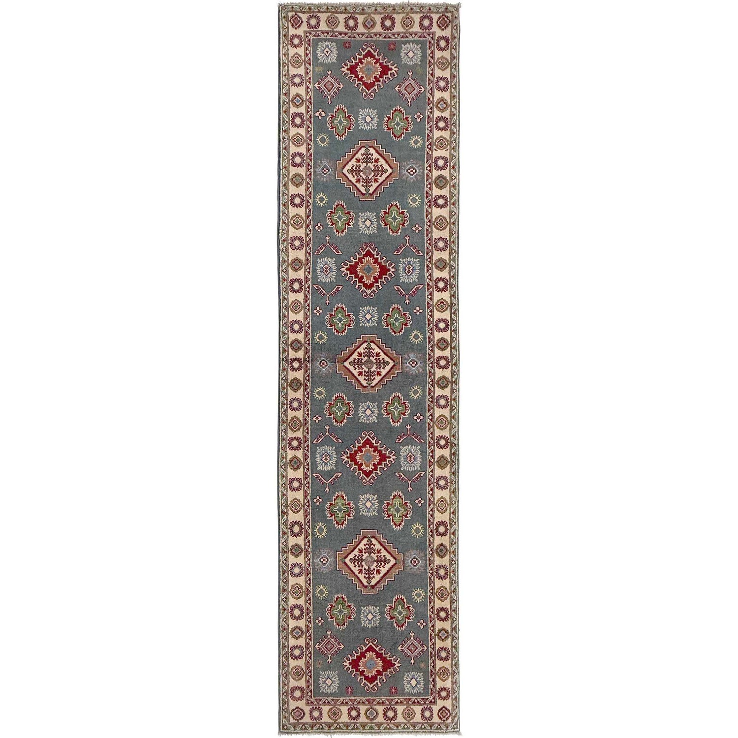 Handmade Kazak Area Runner Rug 2' 6" x 9' 9" ft / 76 x 298 cm - No. G37555