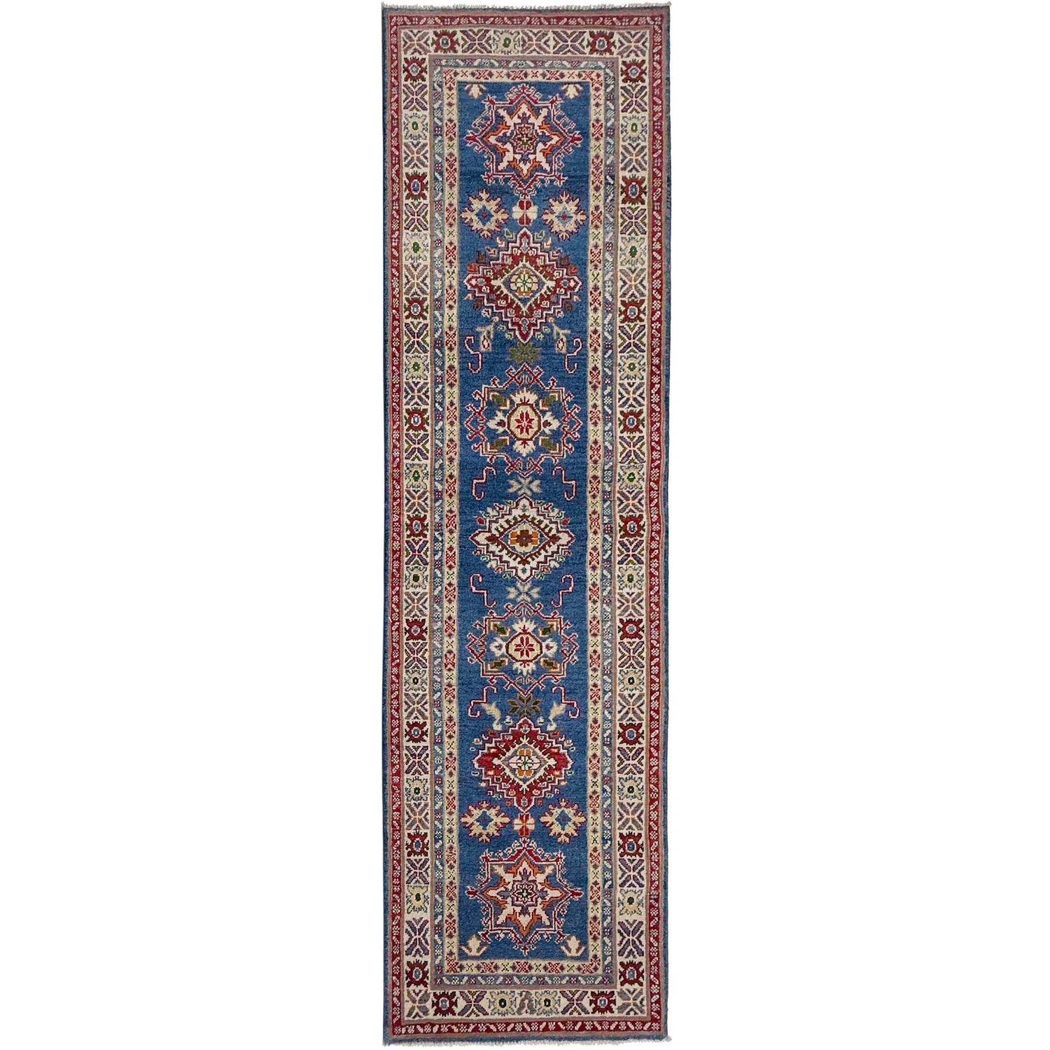 Hand knotted Kazak Runner Carpet 2' 7" x 9' 5" ft / 80 x 288 cm - No. G37566
