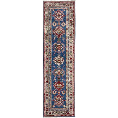 Hand knotted Kazak Runner Carpet 2' 7" x 9' 5" ft / 80 x 288 cm - No. G37566