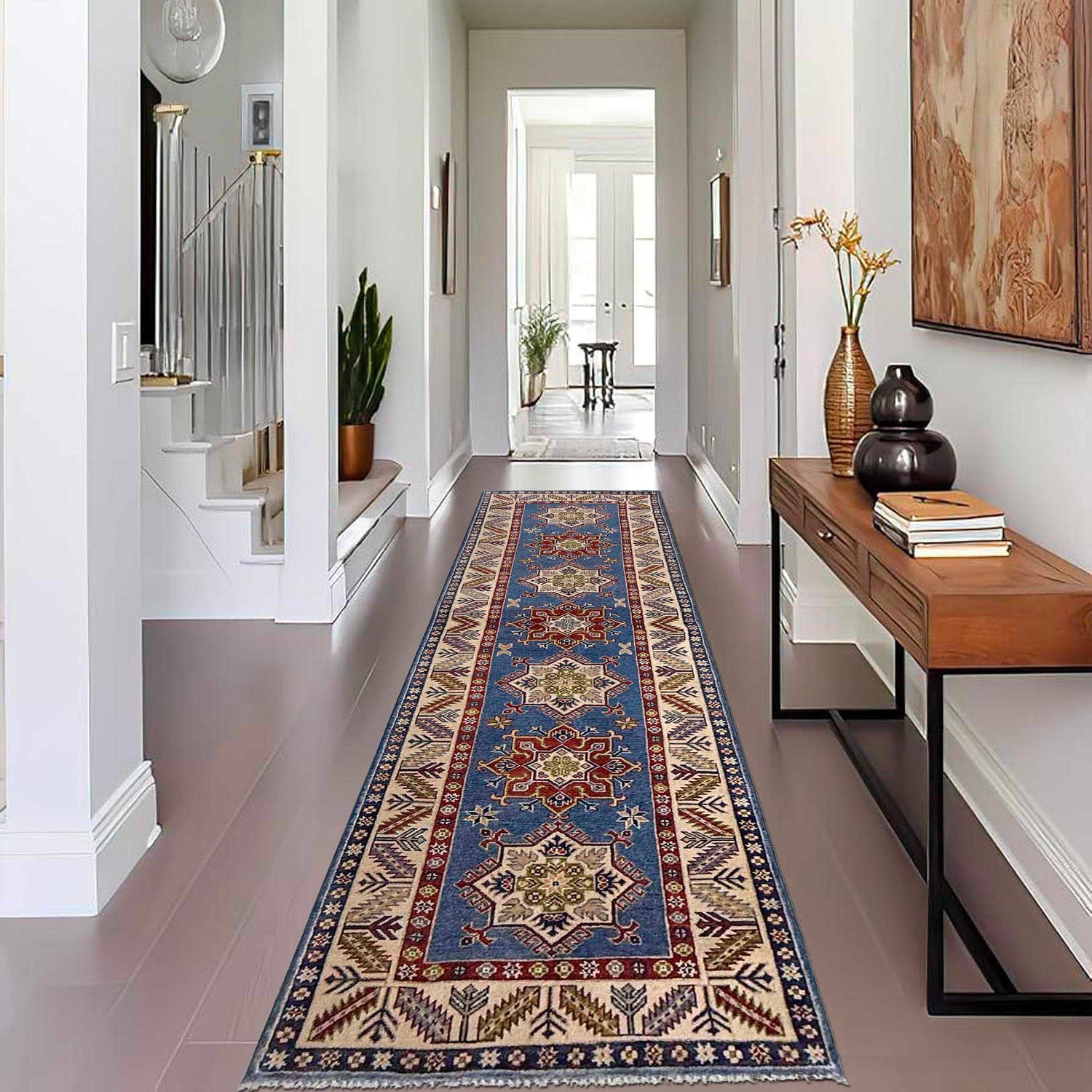 Oriental Kazak Runner Rug 2' 8" x 9' 9" ft / 82 x 296 cm - No. G37569