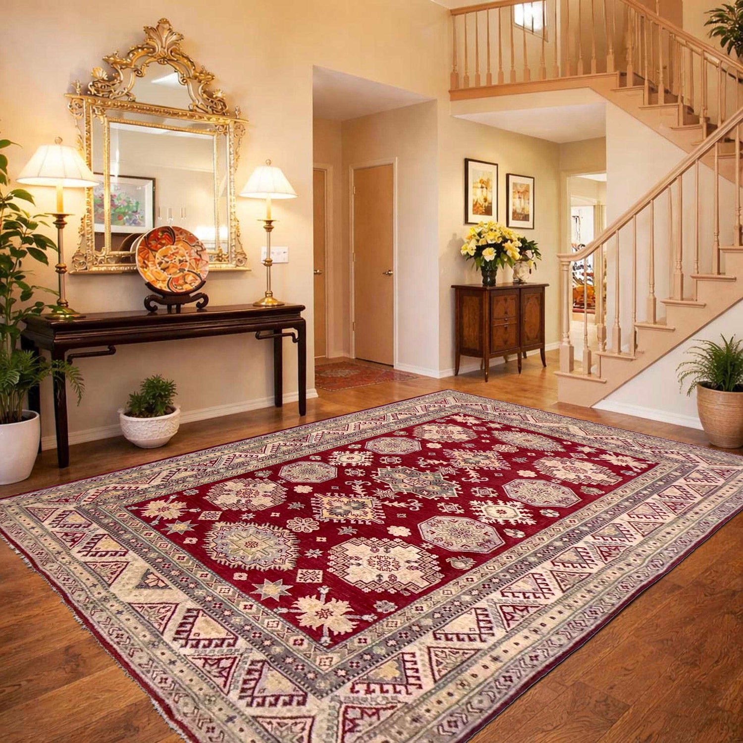 Oriental Kazak Rug 6' 8" x 9' 8" ft / 203 x 295 cm - No. G37572