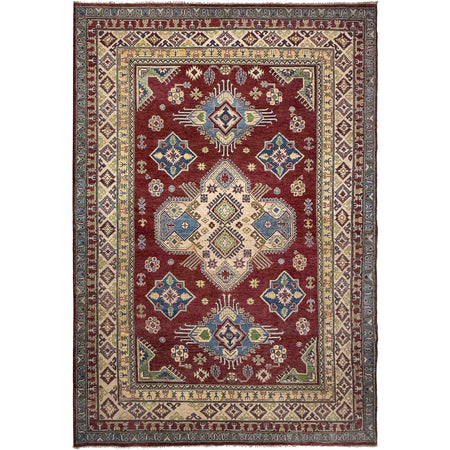 Hand knotted Kazak Carpet 6' 8" x 9' 11" ft / 203 x 302 cm - No. G37577