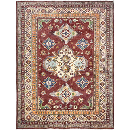 Handmade Kazak Area Rug 6' 7" x 9' 11" ft / 200 x 302 cm - No. G37578