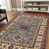 Handmade Kazak Area Rug 4' 0" x 6' 1" ft / 122 x 186 cm - No. G37579
