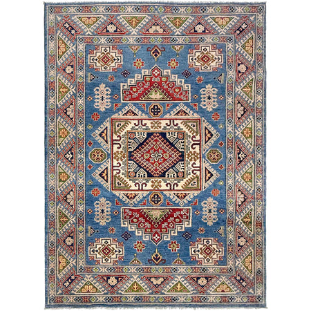 Handmade Kazak Area Rug 5' 0" x 6' 11" ft / 152 x 211 cm - No. G37581