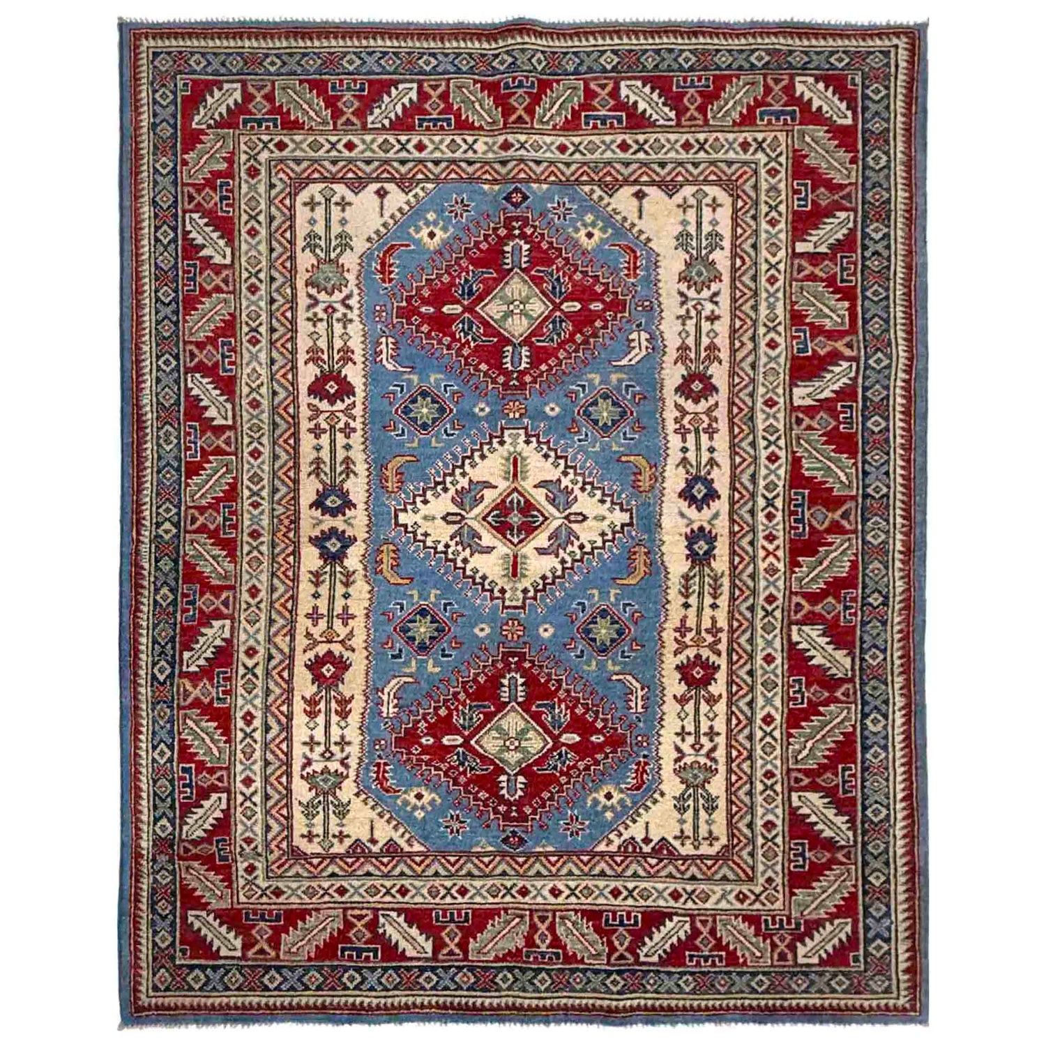 Hand knotted Kazak Rugs 5' 1" x 6' 7" ft / 154 x 201 cm - No. G37587