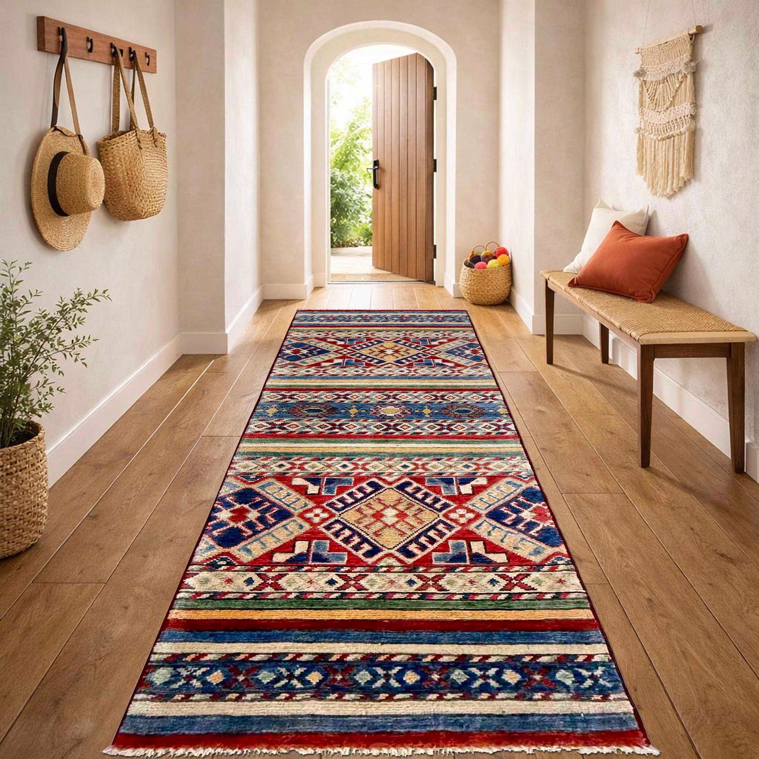Hand Knotted Persian Style Khurjin Runner Rug 1' 10" x 5' 10" ft / 57 x 179 cm - No. G37589