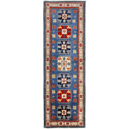 Hand knotted Kazak Runner Carpet 2' 1" x 6' 1" ft / 63 x 185 cm - No. G37591