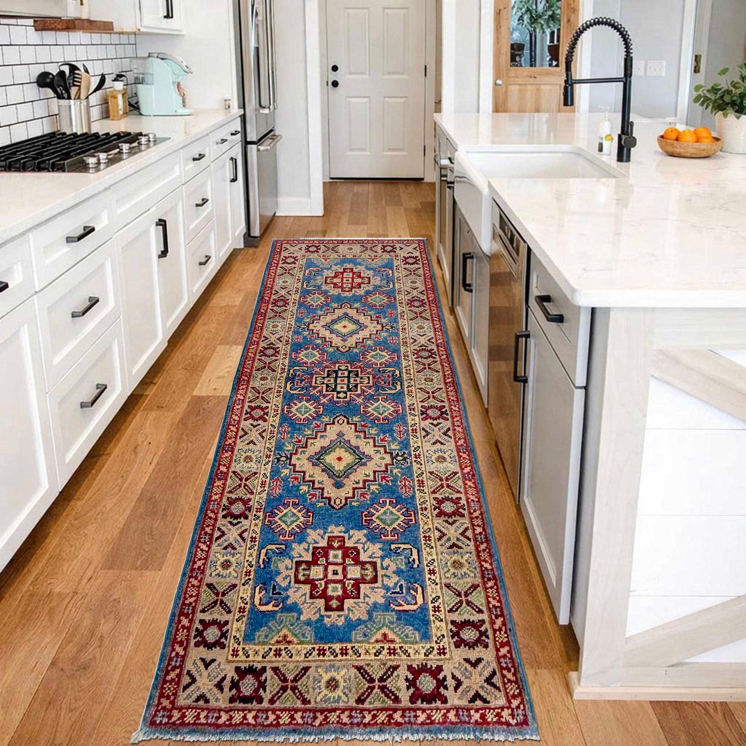 Oriental Kazak Runner Rug 2' 1" x 6' 3" ft / 63 x 190 cm - No. G37592