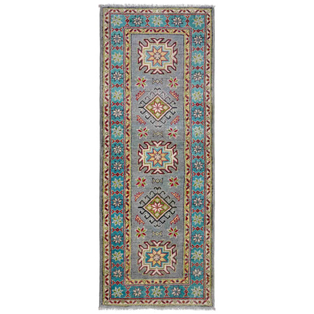 Hand Knotted Kazak Oriental Runner Rug 1' 11" x 5' 7" ft / 59 x 169 cm - No. G37595