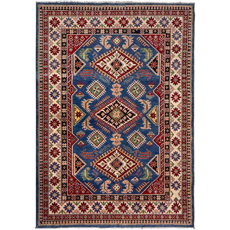 Hand knotted Kazak Carpet 4' 10" x 7' 3" ft / 147 x 220 cm - No. G37597