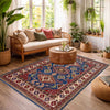 Hand knotted Kazak Carpet 4' 10" x 7' 3" ft / 147 x 220 cm - No. G37597
