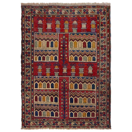 Small Prayer Carpet 2' 10" x 3' 9" ft / 87 x 115 cm - No. G37682