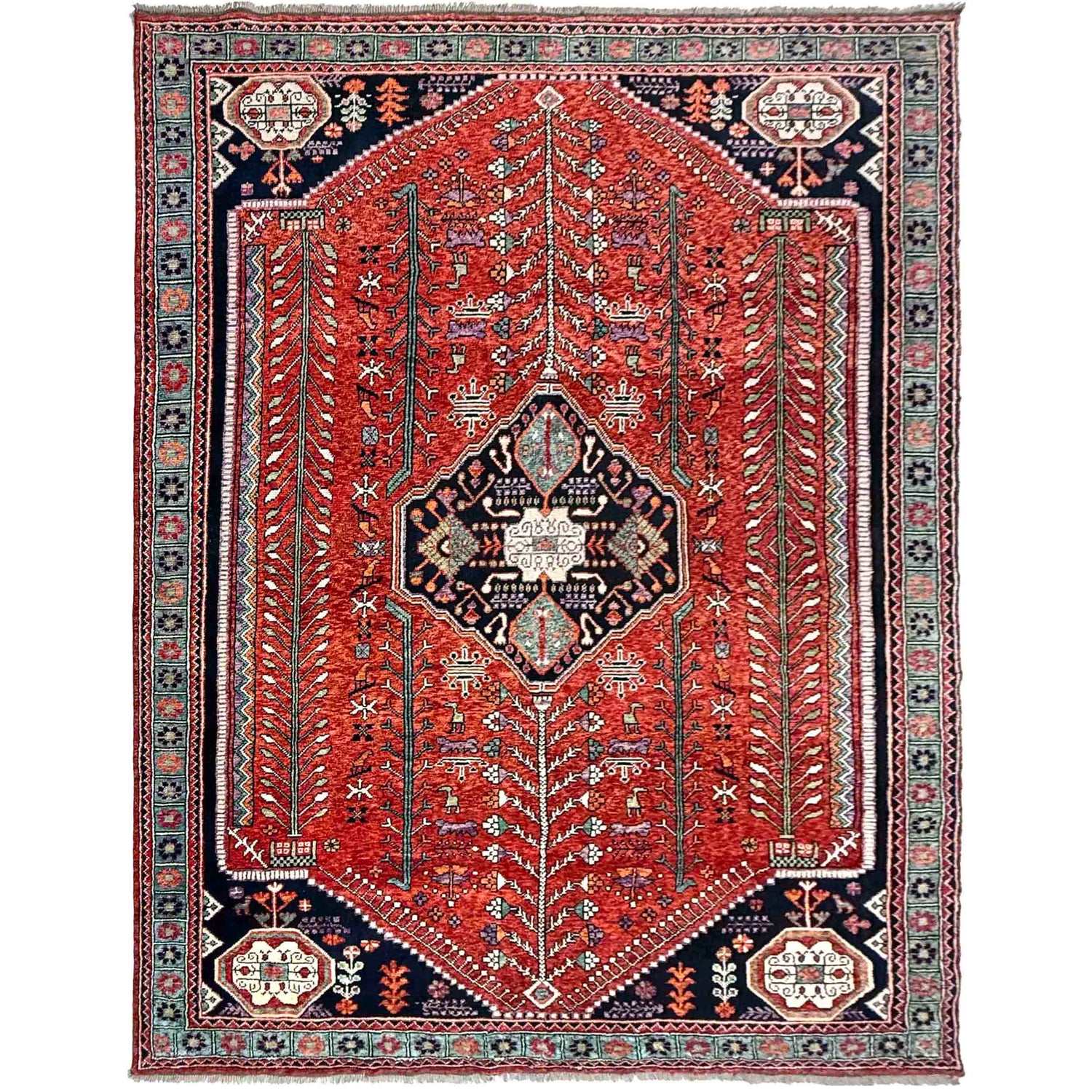Shirazi Hand Knotted Carpet 8' 0" x 11' 3" ft / 244 x 342 cm - No. G37703