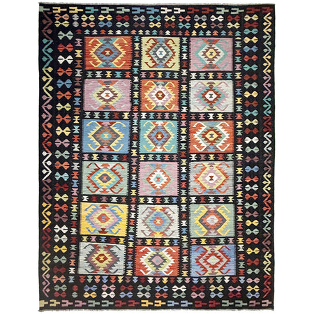 Hand Knotted Flatweave Kilim 9' 5" x 12' 6" ft / 288 x 381 cm - No. G38825