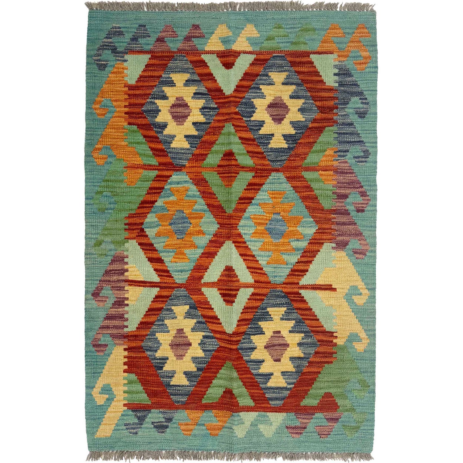 Handmade Vegetable Kelim 2' 7" x 4' 1" ft / 80 x 124 cm - No. G38833