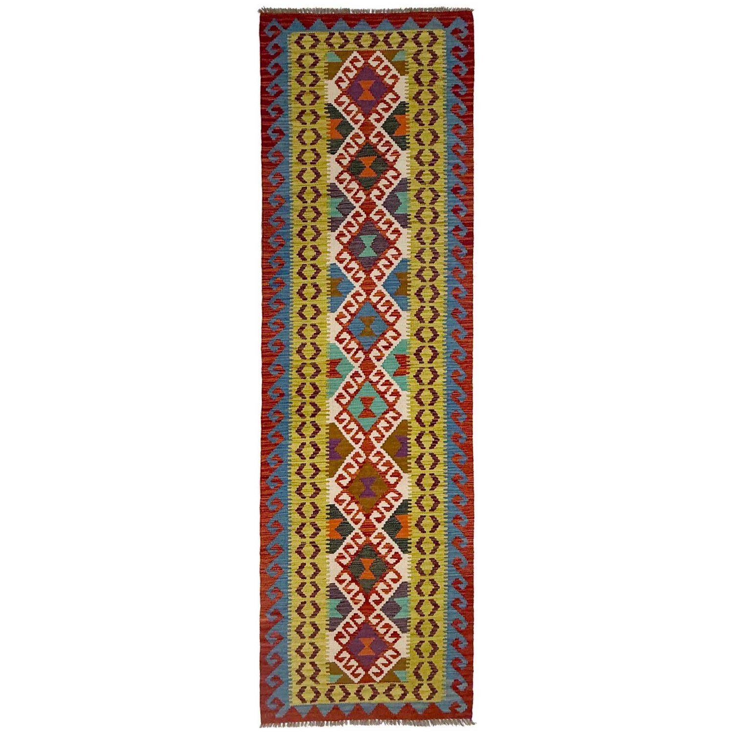 Handmade Vegetable Kelim Runner 2' 7" x 9' 5" ft / 80 x 288 cm - No. G38834
