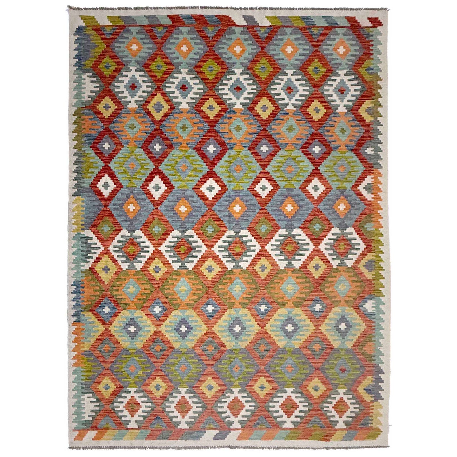 Handmade Vegetable Kilim 6' 7" x 9' 5" ft / 200 x 288 cm - No. G38839