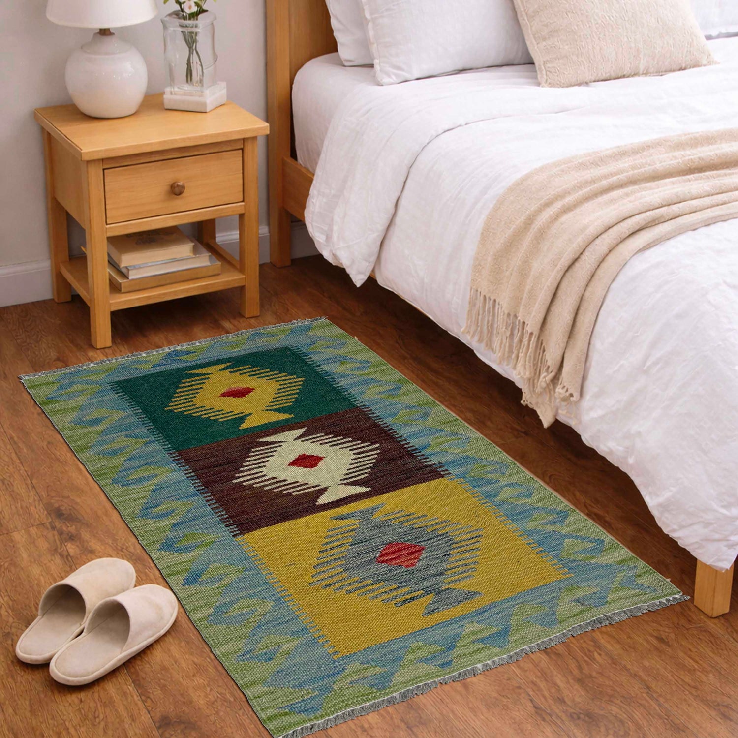 Handmade Vegetable Kelim 1' 10" x 2' 10" ft / 57 x 86 cm - No. G38857