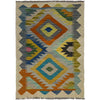 Multi Color ful Flat-Weave Wool Kilim 2' 0" x 3' 0" ft / 60 x 91 cm - No. G38859