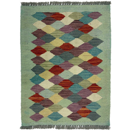 Hand Knotted Flatweave Kilim 1' 11" x 2' 9" ft / 58 x 83 cm - No. G38863