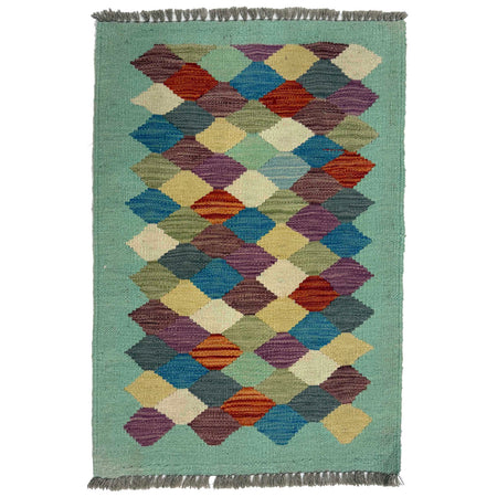 Hand Knotted Flatweave Kilim 1' 11" x 2' 9" ft / 58 x 85 cm - No. G38864
