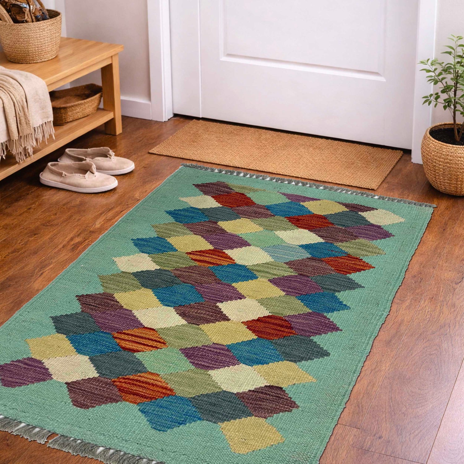 Hand Knotted Flatweave Kilim 1' 11" x 2' 9" ft / 58 x 85 cm - No. G38864