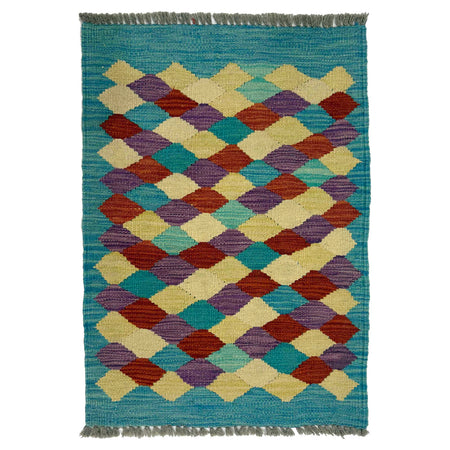 Handmade Vegetable Kilim 1' 10" x 2' 10" ft / 56 x 87 cm - No. G38868