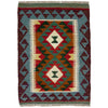 Multi Color ful Flat-Weave Wool Kilim 2' 1" x 2' 11" ft / 63 x 90 cm - No. G38869