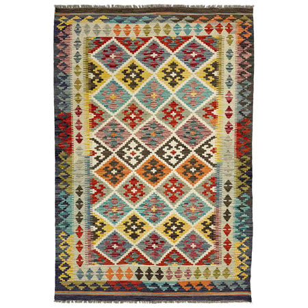 Handmade Vegetable Kelim 4' 3" x 6' 5" ft / 130 x 195 cm - No. G38882