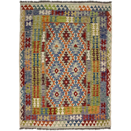 Handmade Vegetable Kilim 4' 11" x 6' 5" ft / 150 x 195 cm - No. G38885