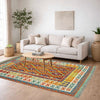 Hand Woven Wool Kelim 5' 1" x 6' 4" ft / 154 x 193 cm - No. G38886