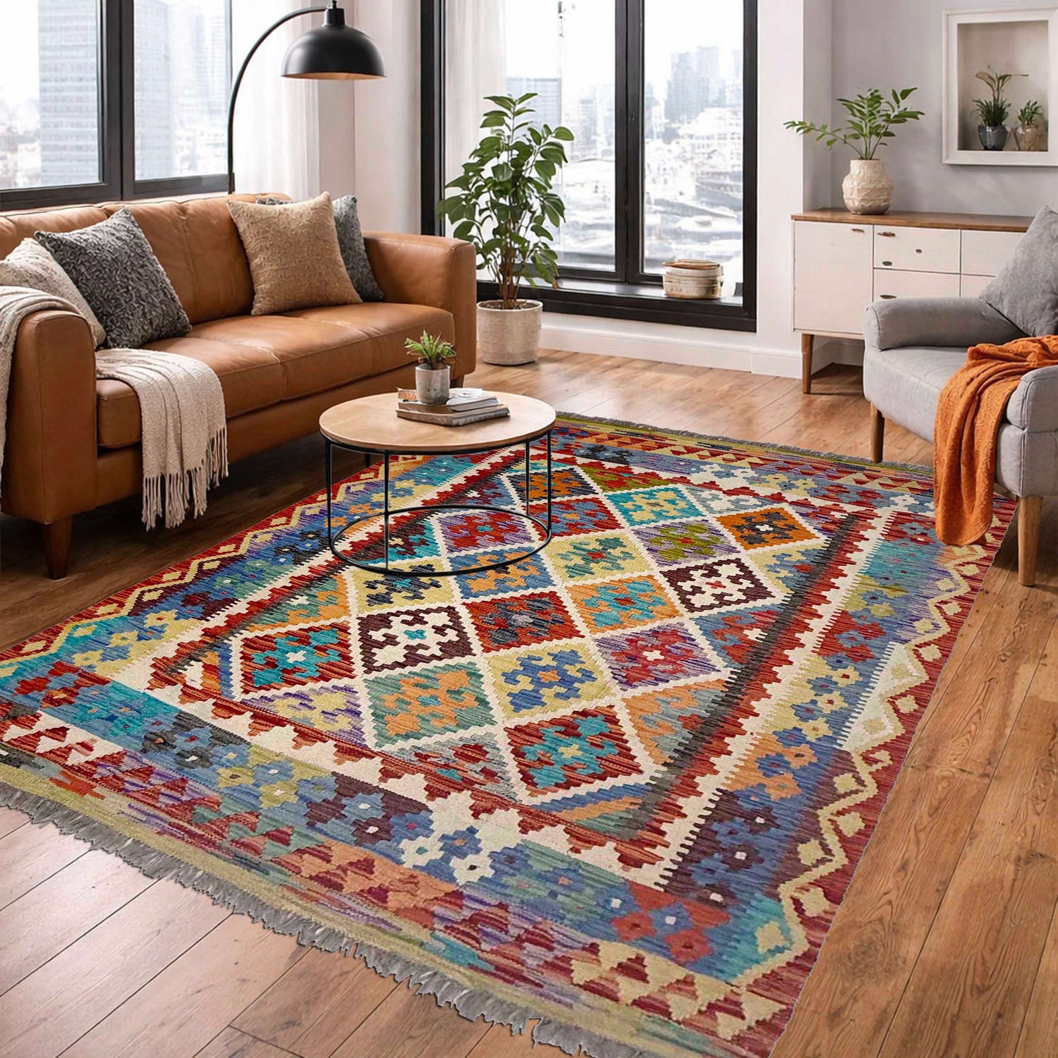 Medium Size Chobi Kilim 5' 2" x 6' 3" ft / 157 x 190 cm - No. G38891