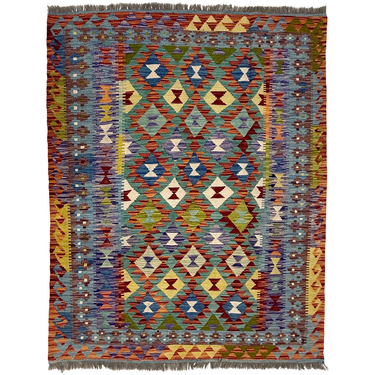 Handmade Vegetable Kelim 4' 11" x 6' 6" ft / 150 x 199 cm - No. G38893