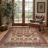 Hand Knotted Afghan Style Kilim 4' 2" x 5' 9" ft / 127 x 174 cm - No. G38903