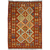 Handmade Turkish Design Wool Kilim 4' 2" x 5' 8" ft / 126 x 172 cm - No. G38904