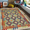 Hand Made Afghan Kilim 5' 1" x 6' 5" ft / 154 x 195 cm - No. G38906