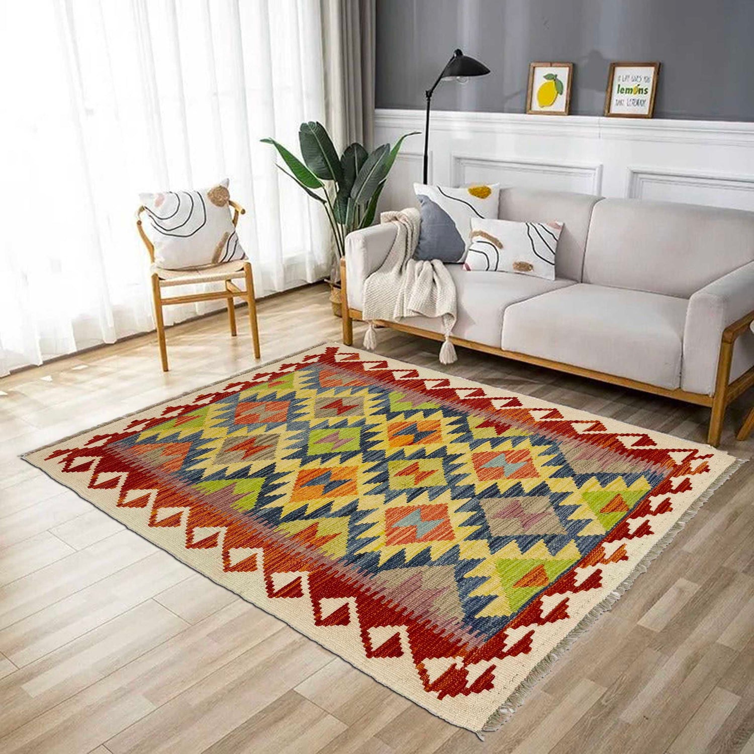 Small Size Chobi Kilim 3' 1" x 4' 11" ft / 95 x 150 cm - No. G38915