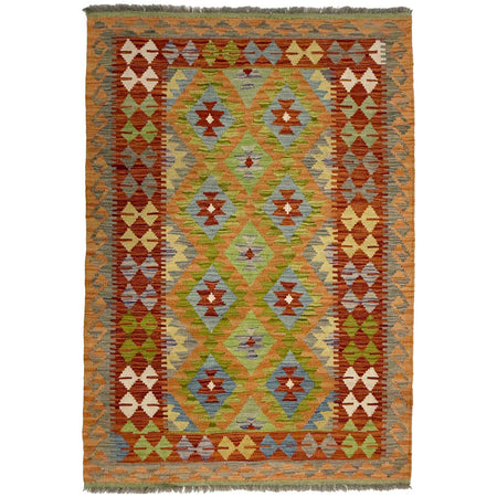 Handmade Vegetable Kilim 3' 6" x 5' 3" ft / 107 x 160 cm - No. G38922