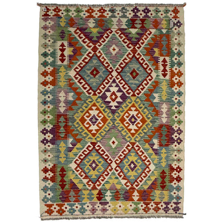 Handmade Vegetable Kelim 3' 5" x 5' 2" ft / 104 x 158 cm - No. G38923