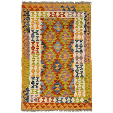 Hand Knotted Flatweave Kilim 3' 5" x 5' 3" ft / 104 x 159 cm - No. G38924