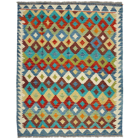 Handmade Vegetable Kilim 4' 11" x 6' 6" ft / 150 x 197 cm - No. G38930